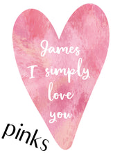 Load image into Gallery viewer, Watercolour Heart Custom Watercolour Print. Personalised for you and emailed within 48 hours.