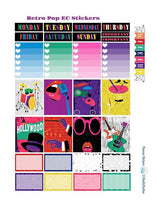 Load image into Gallery viewer, A printable vertical planner kit decorated with a retro, pop music theme - These stickers are perfect for you if you like bright colours.