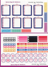 Load image into Gallery viewer, Retro Music Themed Vertical Planner Kit - Choose from Happy Planner or Erin Condren Sizes. Brightly coloured stickers with a disco theme.