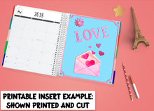 Load image into Gallery viewer, Valentine's Planner Dashboard - Available in A6, B6 and 7"x 9" sizes. Instant download.