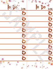 Load image into Gallery viewer, Printable Planner Insert for the Happy Planner - An autumnal To Do List with A fall apple checklist. .