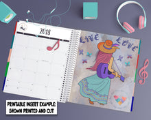 Load image into Gallery viewer, A PRINTABLE Planner Festival themed Dashboard/Journalling Card of 7 x 9 inches. Instant download