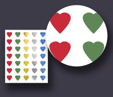 Load image into Gallery viewer, Christmas Printable Deco For Scrapbooking - hearts, circles, and flags in metallic holiday colours