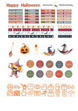 Load image into Gallery viewer, EC Halloween Planner Sticker Kit, ECLP Weekly Stickers, Erin Condren vertical, PRINTABLE Planner Stickers, Life Planner, Fall Kit, Cut File