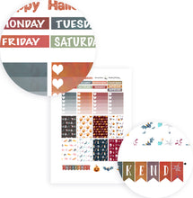 Load image into Gallery viewer, Halloween Happy Planner Sticker Kit, Weekly Happy Planner Kit Mambi, Printable Halloween Stickers, Create 365 Sticker Kit, Free Cut Files