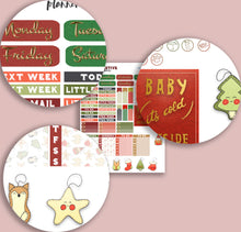 Load image into Gallery viewer, Vertical Christmas Sticker Kit - 'FUZZY FESTIVE', designed with a FELT like textured effect background
