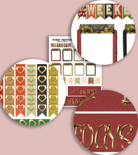 Load image into Gallery viewer, Vertical Christmas Sticker Kit - 'FUZZY FESTIVE', designed with a FELT like textured effect background