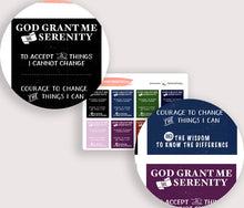Load image into Gallery viewer, Serenity Prayer Stickers | Chalkboard Recovery Stickers | Serenity Prayer AA Die-Cuts | Big Book Sticker | 12 step Stickers Planner Stickers