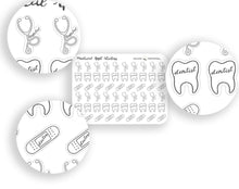 Load image into Gallery viewer, Medical Appointment Stickers | Doctor Dentist Hospital Stickers | Functional Planner Stickers | Reminder Medical Tooth Kiss-Cut Stickers