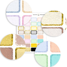 Load image into Gallery viewer, Half Box Faux Glitter Stickers | Functional Erin Condren Deco Sheets.