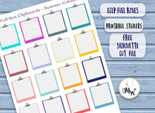 Load image into Gallery viewer, Printable Stickers of Mini Clipboards in summer colours