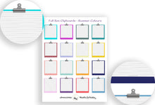 Load image into Gallery viewer, Printable Stickers of Mini Clipboards in summer colours