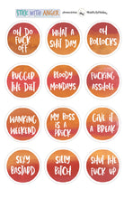 Load image into Gallery viewer, Naughty Text Stickers | Angry and Rude and Funny Planner Stickers | Sweary Text Planner Stickers | Kiss Cut Alternative Planner Stickers