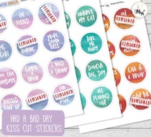 Load image into Gallery viewer, Naughty Text Stickers | Angry and Rude and Funny Planner Stickers | Sweary Text Planner Stickers | Kiss Cut Alternative Planner Stickers