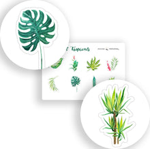 Load image into Gallery viewer, Succulents Stickers | Tropical Stickers | Palm Leaf Sticker Sheet | Succulent Planner Deco | Kiss-Cut Stickers | Cactus Planner Stickers