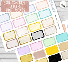 Load image into Gallery viewer, Half Box Faux Glitter Stickers | Functional Erin Condren Deco Sheets.