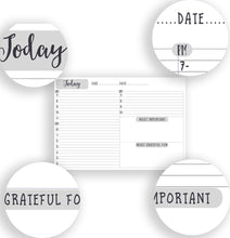 Load image into Gallery viewer, Day To A Page B6 Insert | A6 & B6 Diary Inserts | Printable Daily Plan | TN Hourly List | Printable TN Organiser | Foxy Fix No 3 No 5 tn