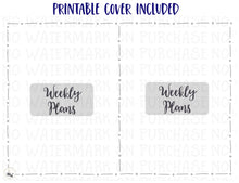 Load image into Gallery viewer, Week to A Page Printable Diary Sheets for The Foxy Fix or similar Traveller's Notebooks.Two sizes of A6 and B6, each with covers.