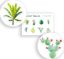 Load image into Gallery viewer, Succulents Stickers | Tropical Stickers | Palm Leaf Sticker Sheet | Succulent Planner Deco | Kiss-Cut Stickers | Cactus Planner Stickers
