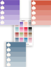 Load image into Gallery viewer, Pumpkin Checklists for Halloween - Ombre stickers in Autumn colours. Handmade in UK