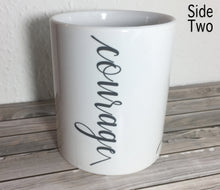 Load image into Gallery viewer, Alcoholics Anonymous Recovery Mug | Serenity Prayer Mug | 3 sided Mug with Serenity-Courage-Wisdom.