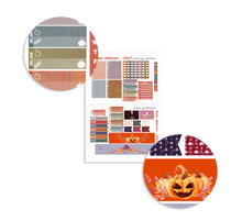 Load image into Gallery viewer, Halloween Vertical Kit to Fit Erin Condren - A cute weekly planner kit with eight sheets of stickers. Handmade in the UK