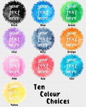 Load image into Gallery viewer, Custom Party Favor Labels | Custom Watercolour Stickers | Watercolour Round Text Stickers | Stickers for Party Bags | Circular Custom Labels