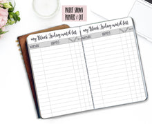 Load image into Gallery viewer, Black Friday Watch List Inserts for TN - Remember your shopping in your Travelers Notebook