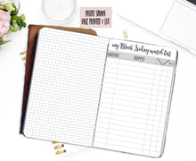 Load image into Gallery viewer, Black Friday Watch List Inserts for TN - Remember your shopping in your Travelers Notebook