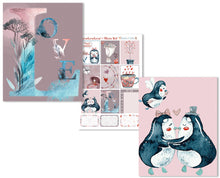 Load image into Gallery viewer, 'LoveLoveLove' A printable Valentine planner stickers set, in gorgeous deep but muted shades.