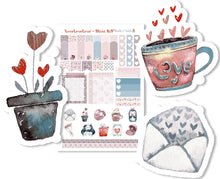 Load image into Gallery viewer, 'LoveLoveLove' A printable Valentine planner stickers set, in gorgeous deep but muted shades.
