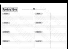 Load image into Gallery viewer, A5 Planner Inserts Bundle - Week to Page, Timed Day to Page. A5 Printable Planner Organiser.