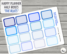 Load image into Gallery viewer, Blue Shades Half Box Planner Stickers. Functional stickers to fit the Happy Planner Classic