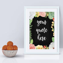Load image into Gallery viewer, Custom Floral Chalkboard Print, Custom Quote Printable, Custom Blackboard Bar Sign, Instant Poster, custom handwriting Custom typography