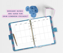 Load image into Gallery viewer, A5 Week to View Printable Insert, with Erin Condren Lifeplanner sized boxes.