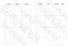 Load image into Gallery viewer, A5 Week to View Printable Insert, with Erin Condren Lifeplanner sized boxes.