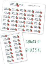 Load image into Gallery viewer, Christmas Shopping Planner Stickers | Kawaii Functional | BUJO Stickers | Kawaii Gift Shopping Script Stickers | Hobonichi Weeks Stickers