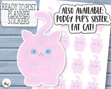 Load image into Gallery viewer, Fun Podgy Puppy Character Stickers in Watercolour Blue.