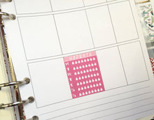 Load image into Gallery viewer, A5 Week to View Printable Insert, with Erin Condren Lifeplanner sized boxes.