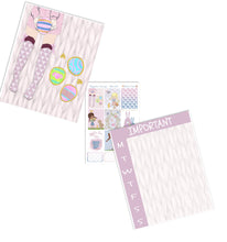 Load image into Gallery viewer, Easter Mini Sticker Kit to fit Erin Condren or Happy Planner. Cute Planner Girls with eggs & rabbits. Mini Planner Kit in pastel colours