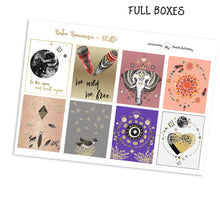 Load image into Gallery viewer, Boho Ethnic Vertical Planner Sticker Kit - A gorgeous vertical kit with purples and gold