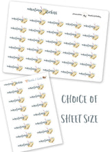 Load image into Gallery viewer, Meeting Reminder Mini Stickers - cute illustrated stickers with cusrsive text. Handmade in the UK.