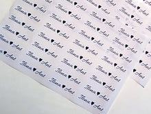 Load image into Gallery viewer, Custom Text Stickers - Fussy cut labels for parties, wedding favors etc. Handmade in the UK.