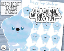 Load image into Gallery viewer, Fat Cat Stickers | A Sheet of Cute Watercolor Pink Cat Stickers.