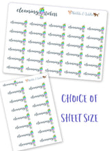 Load image into Gallery viewer, Kawaii House Cleaning Planner Stickers | House Chores Stickers | Kawaii Housework Stickers.