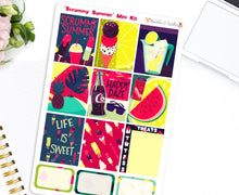 Load image into Gallery viewer, Hot Pink Vertical Mini Planner Kit - With gorgeous brightly coloured stickers especially for summer and vacation time