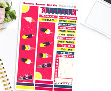 Load image into Gallery viewer, Hot Pink Vertical Mini Planner Kit - With gorgeous brightly coloured stickers especially for summer and vacation time