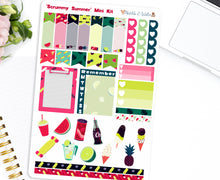 Load image into Gallery viewer, Hot Pink Vertical Mini Planner Kit - With gorgeous brightly coloured stickers especially for summer and vacation time