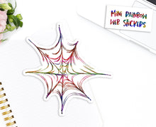 Load image into Gallery viewer, Halloween Mini Stickers | BUJO Deco Stickers | Rainbow Cobweb Stickers | Spooky Planner Diary Decor | Scrapbooking ECLP Halloween Planning