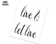 Load image into Gallery viewer, LIVE AND LET LIVE Poster - Alcoholics Anonymous, 12-step programs recovery Printable